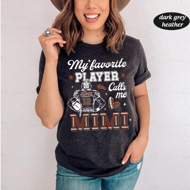Personalized Football Mom Shirt – Custom Name & Number Sports Tee | Mother’s Day Gift