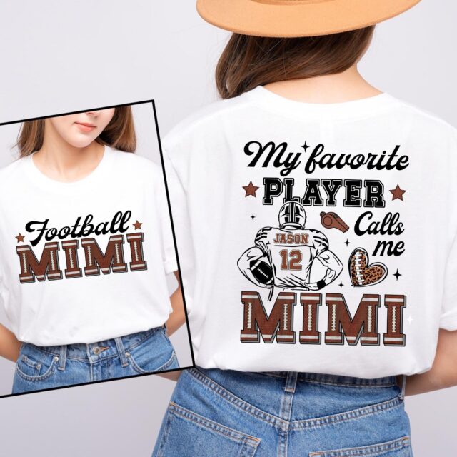 Personalized Football Mom Shirt – Custom Sports Tee with Name & Number | Mother’s Day Gift