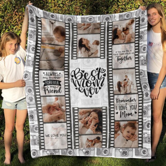 Best Mom Ever Custom Photo Blanket – Personalized Mother’s Day & Birthday Gift