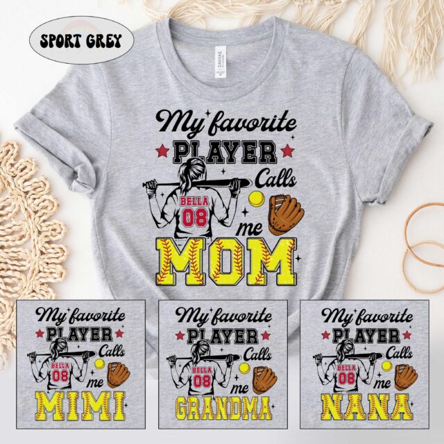 Custom Softball Mom Shirt – My Favorite Players Call Me Mom