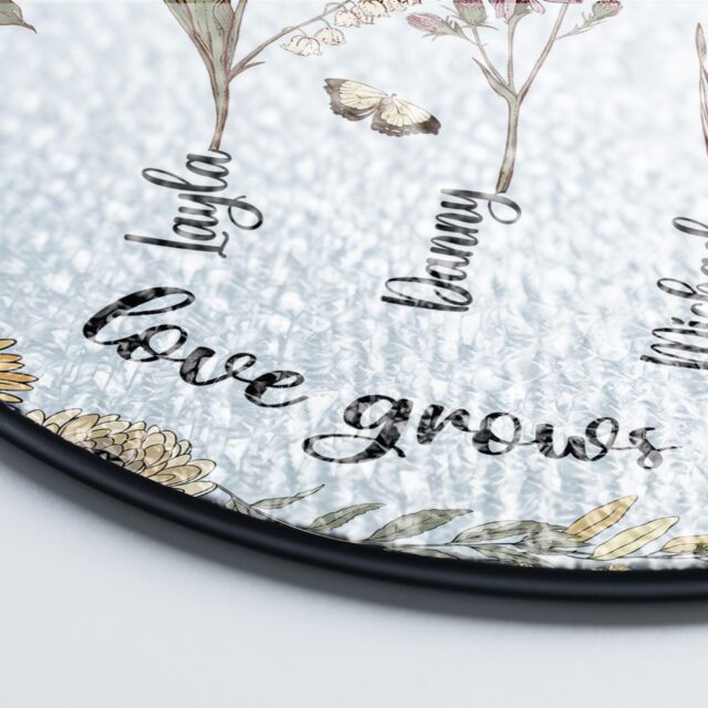 Personalized Grandma’s Garden Stained Glass Suncatcher with Birth Month Flowers