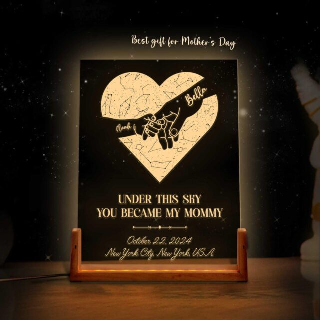 Custom First Mother’s Day Night Light – Best Mom Ever Gift