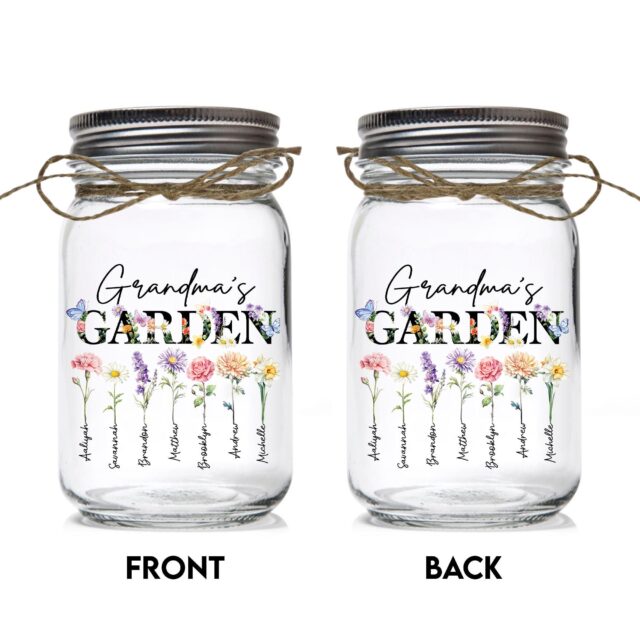 Personalized Grandma’s Garden Night Light – Custom Birth Month Flowers Mother’s Day Gift