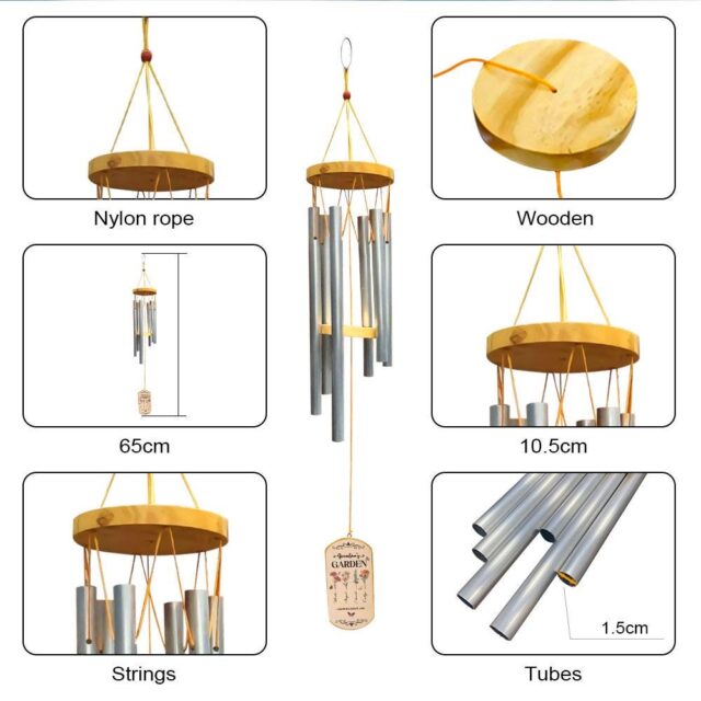 Personalized Grandma’s Garden Wind Chimes – Custom Birth Month Flowers Mother’s Day Gift