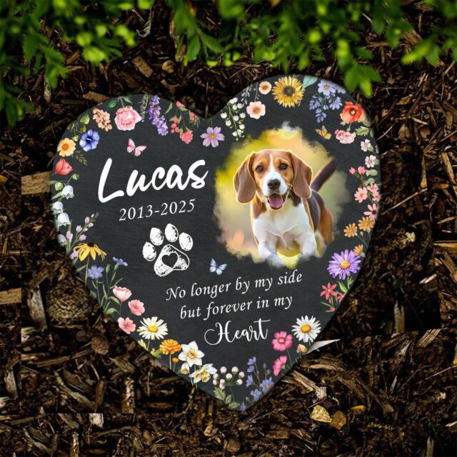 Personalized Pet Memorial Stone – Custom Dog or Cat Memorial Gift with Photo Frame