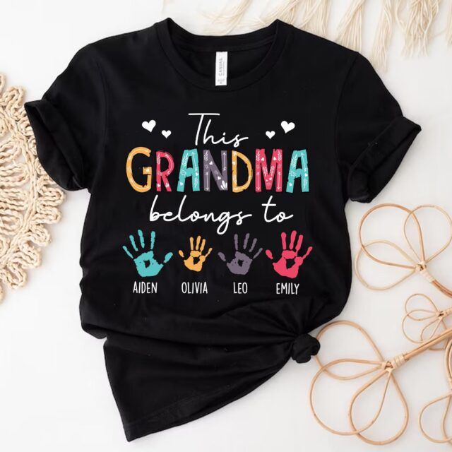 Personalized This Grandma Belongs To Shirt – Custom Grandma Shirt with Kids’ Names, Mother’s Day Gift