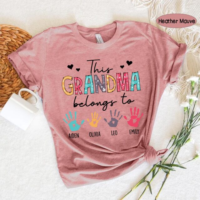 Personalized This Grandma Belongs To Shirt – Custom Grandma Shirt with Kids’ Names, Mother’s Day Gift