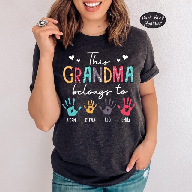 Personalized This Grandma Belongs To Shirt – Custom Grandma Shirt with Kids’ Names, Mother’s Day Gift