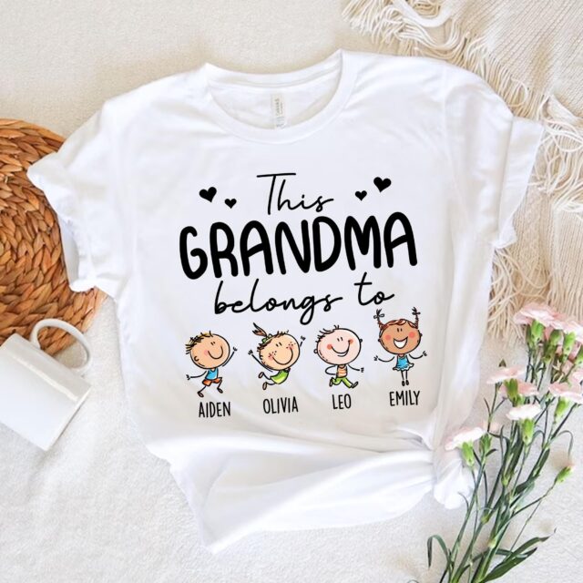 This Grandma Belongs To – Personalized Grandma Shirt with Kids’ Names, Mother’s Day Gift