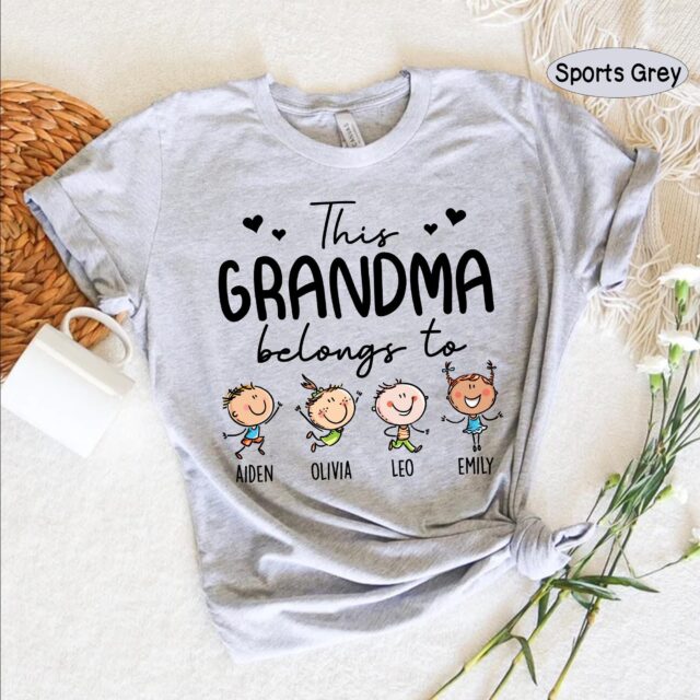 This Grandma Belongs To – Personalized Grandma Shirt with Kids’ Names, Mother’s Day Gift