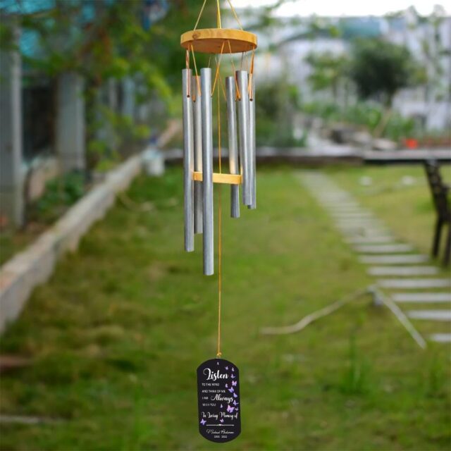 Personalized Memorial Windchimes – In Loving Memory Wind Chime, Bereavement & Sympathy Gift for Loss of Loved One