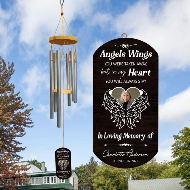 Personalized Memorial Windchimes – In Loving Memory, Sympathy & Bereavement Gift