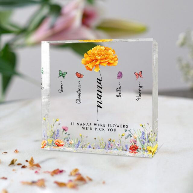 Custom Nana Birth Month Flowers Acrylic Plaque Mothers Day Gift