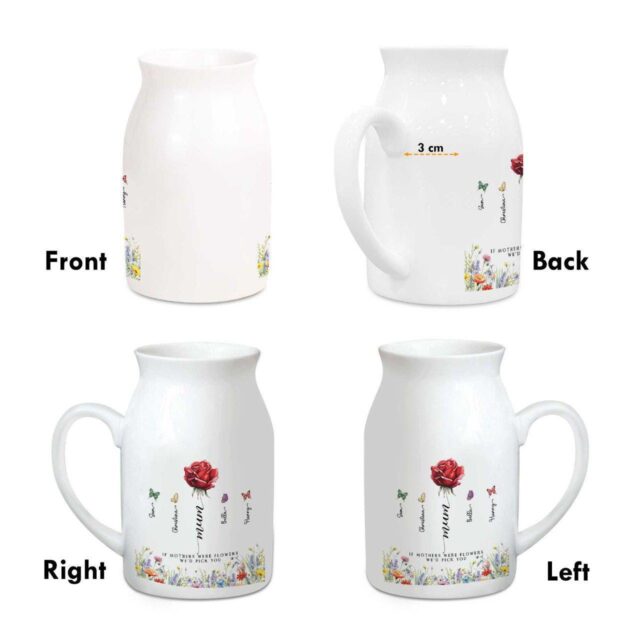 Custom Mothers Day Birth Month Flowers Wildflower Ceramic Vase Gift