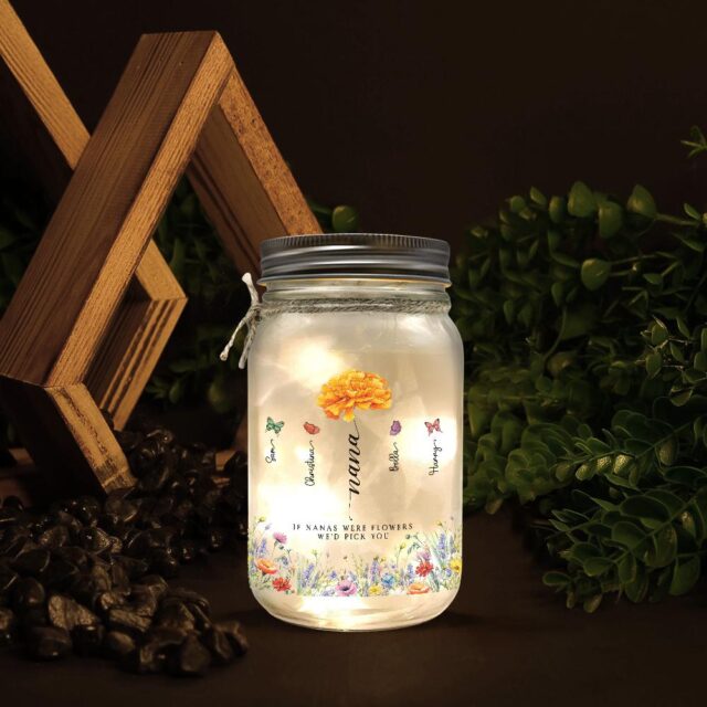Custom Nana Birth Month Flowers Night Light Mothers Day Gift