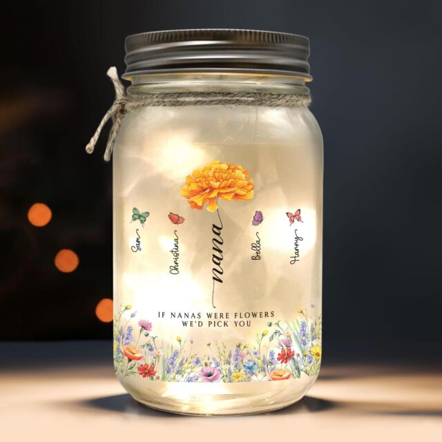 Custom Nana Birth Month Flowers Night Light Mothers Day Gift