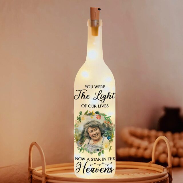Custom Memorial Grandma Bottle Lamp Remembrance Gift