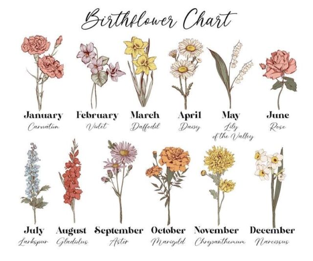 Personalized Grandma’s Garden Stone Custom Birth Month Flowers Gift