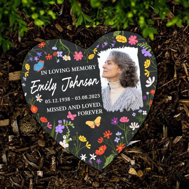 Custom Grandma Memorial Stone with Photo Sympathy Keepsake Gift