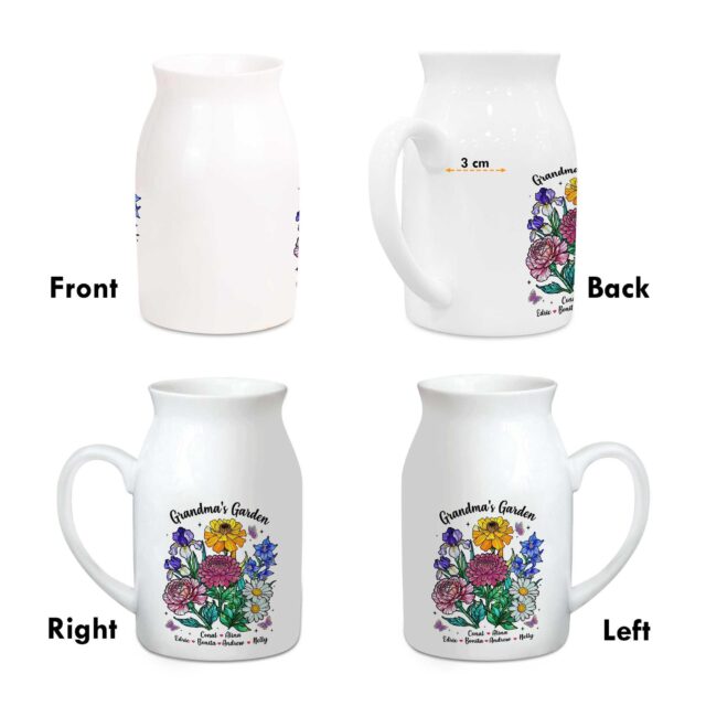 Custom Grandma’s Garden Vase with Family Birth Flowers