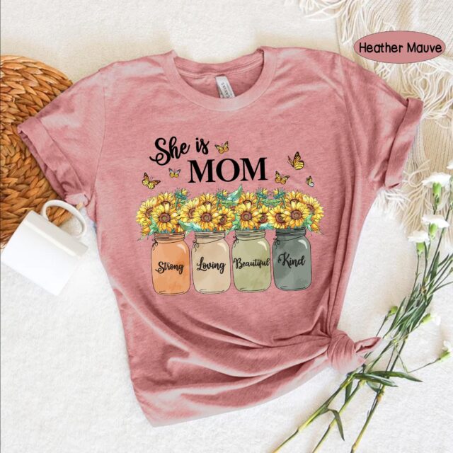Mom Shirt She is Mom Grandma Blessed Floral Mothers Day Tee