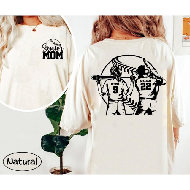 Custom Baseball Softball Mom Shirt Senior Sports Mom Tee