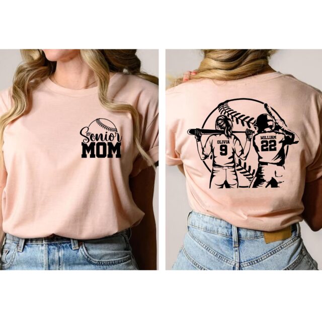 Custom Baseball Softball Mom Shirt Senior Sports Mom Tee