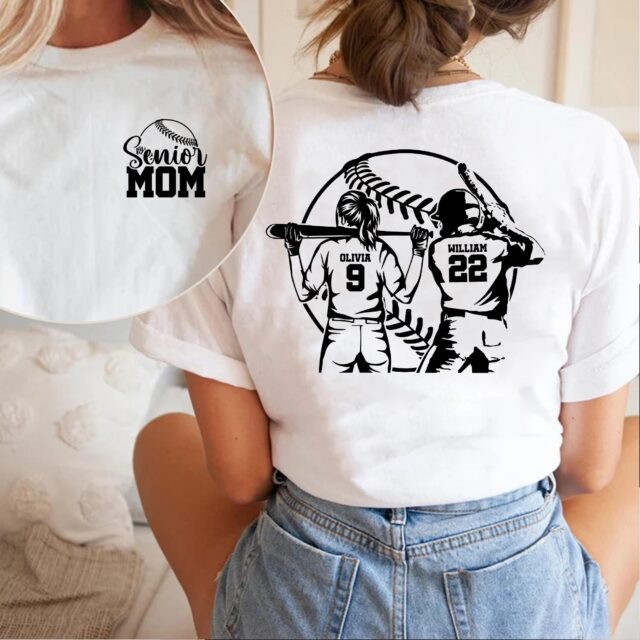 Custom Baseball Softball Mom Shirt Senior Sports Mom Tee