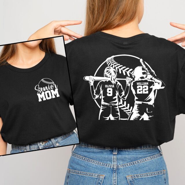 Custom Baseball Softball Mom Shirt Senior Sports Mom Tee