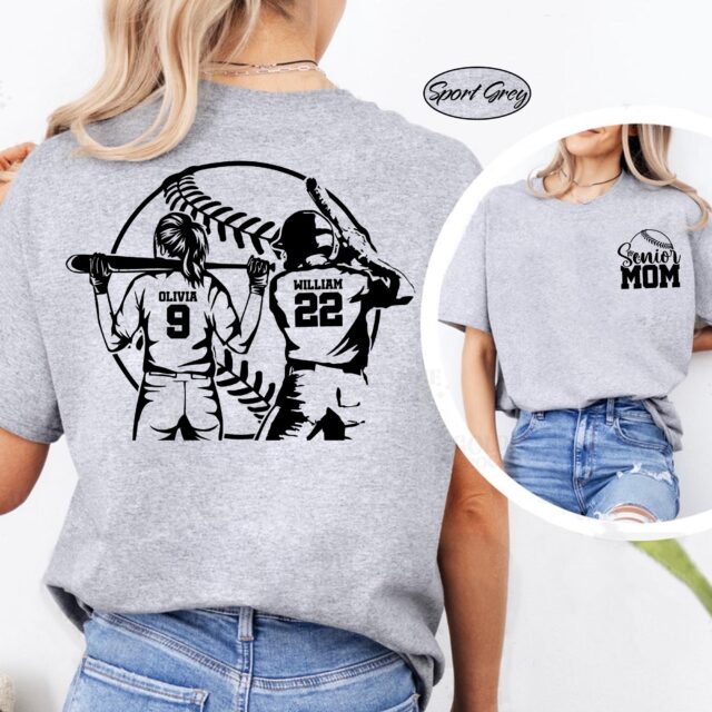 Custom Baseball Softball Mom Shirt Senior Sports Mom Tee