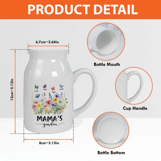 Personalized Grandma’s Garden Vase – Custom Grandkid Name Flower Gift