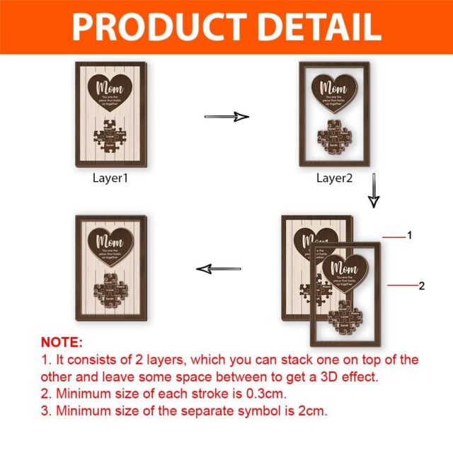 Personalized Mom Puzzle Sign – Custom Name Mother’s Day Gift