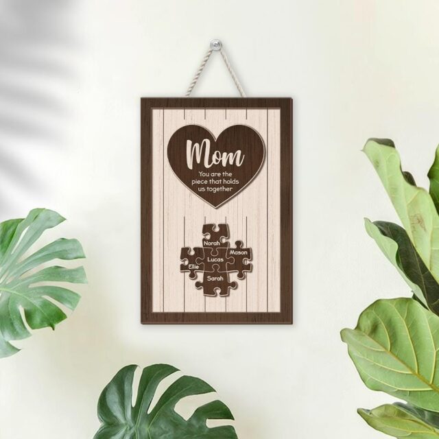 Personalized Mom Puzzle Sign – Custom Name Mother’s Day Gift