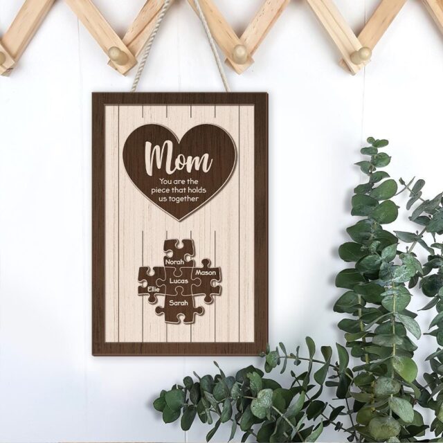 Personalized Mom Puzzle Sign – Custom Name Mother’s Day Gift