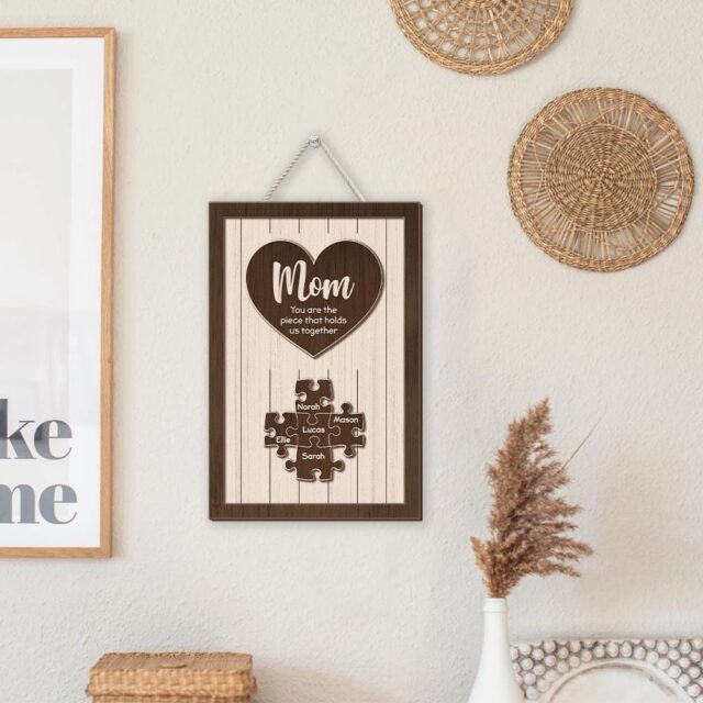 Personalized Mom Puzzle Sign – Custom Name Mother’s Day Gift