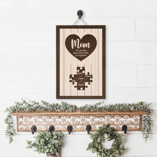 Personalized Mom Puzzle Sign – Custom Name Mother’s Day Gift