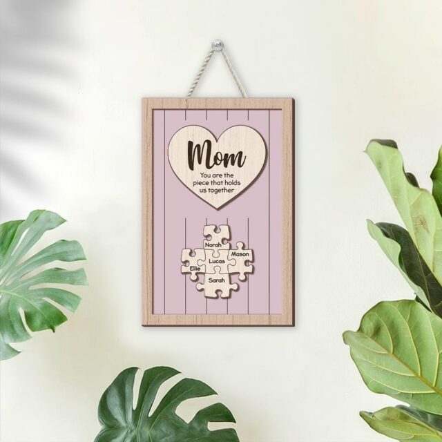 Custom Mom Puzzle Sign – Personalized Mother’s Day Gift with Names