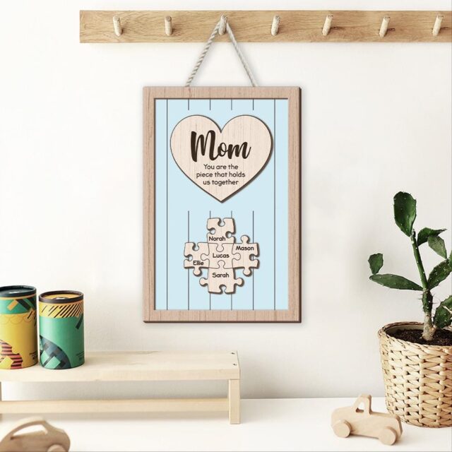 Custom Mom Puzzle Sign – Personalized Mother’s Day Gift with Names