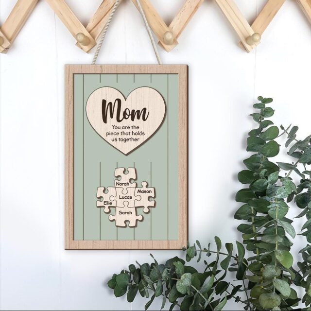 Custom Mom Puzzle Sign – Personalized Mother’s Day Gift with Names