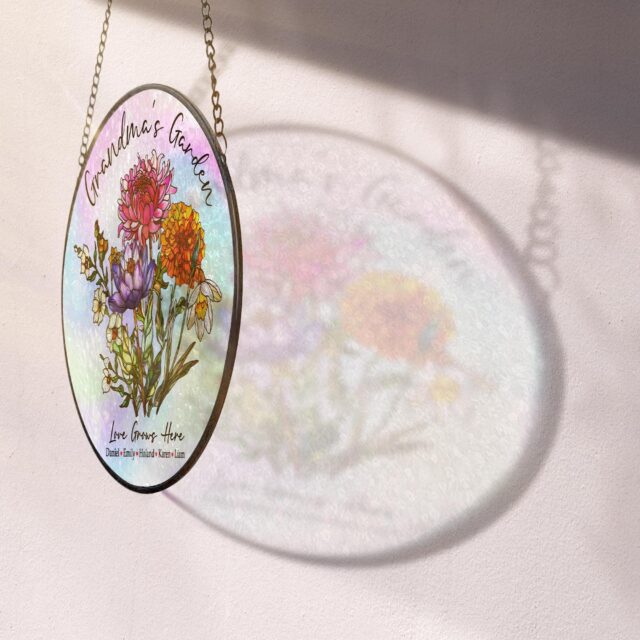 Custom Grandma’s Garden Suncatcher – Personalized Birth Month Flowers