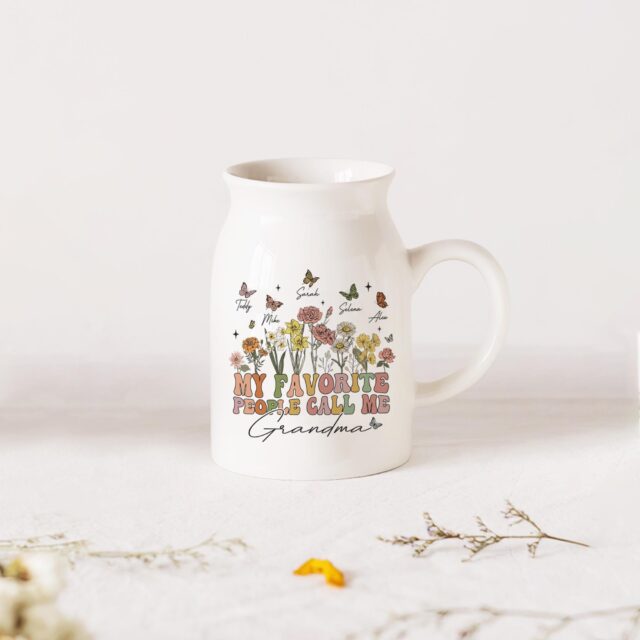 My Favorite People Call Me Grandma Vase – Personalized Flower Gift for Grandma