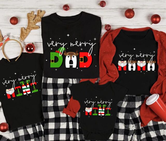 Personalized Very Merry Family Shirt – Christmas Crew Outfit