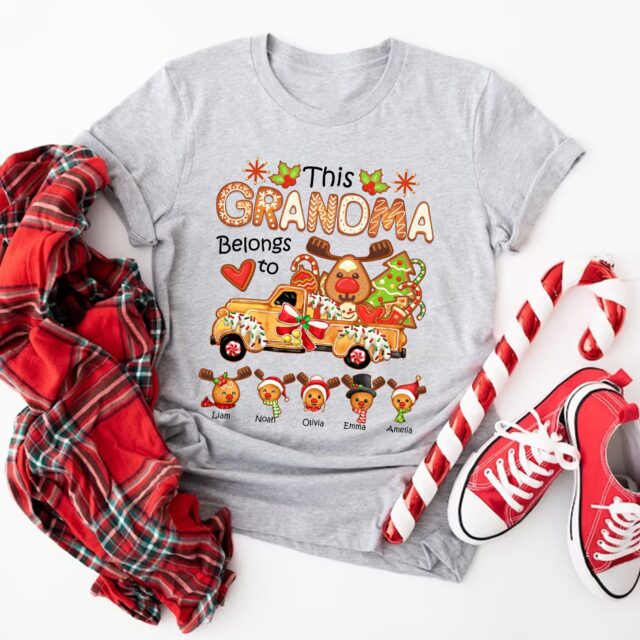 Personalized Christmas Reindeer Grandma Shirt – Kids’ Names Tee