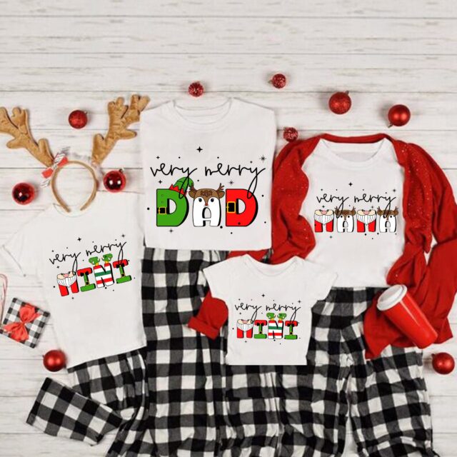 Personalized Very Merry Family Shirt – Christmas Crew Outfit