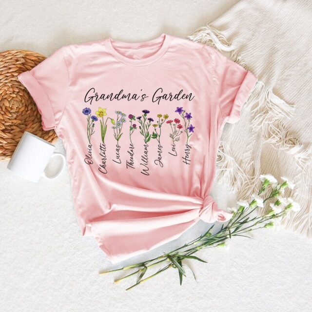 Grandma’s Garden Shirt – Custom Birth Month Flower Shirt for Mimi, Nana, Gigi