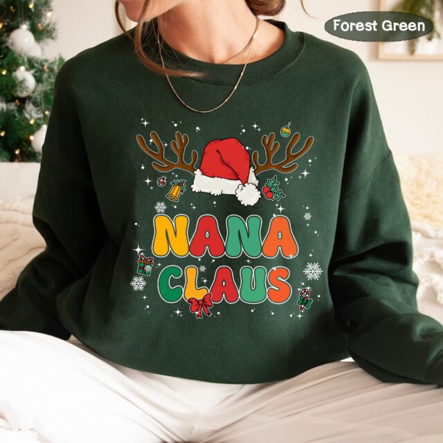 Personalized Grandma Claus Shirt – Custom Christmas Sweatshirt for Nana