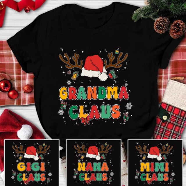 Personalized Grandma Claus Shirt – Custom Christmas Sweatshirt for Nana