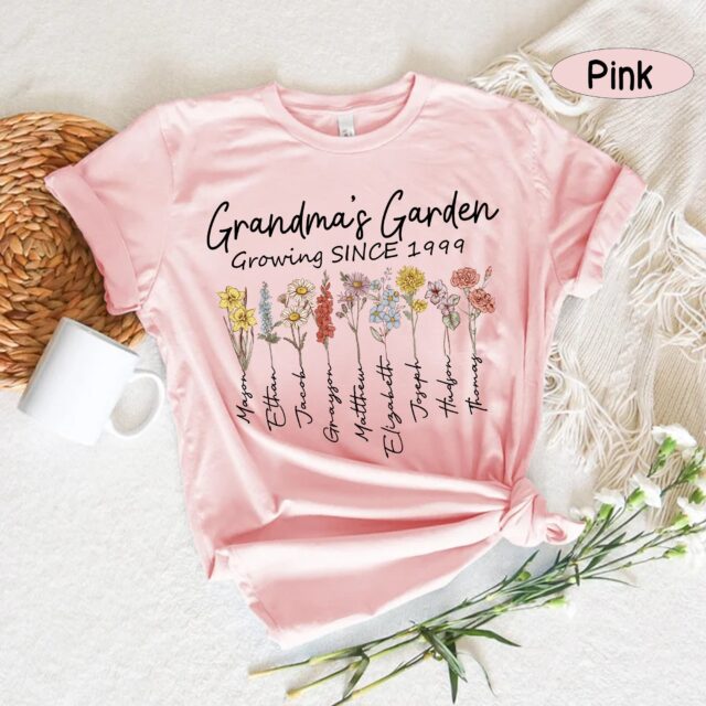 Personalized Grandma’s Garden Shirt – Custom Birth Month Flower Gift for Mimi, Nana, Gigi