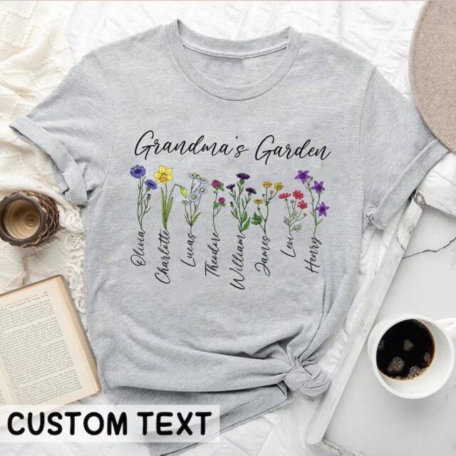 Grandma’s Garden Shirt – Custom Birth Month Flower Shirt for Mimi, Nana, Gigi