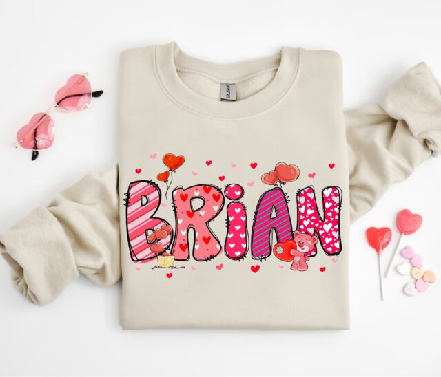 Personalized Name Valentine’s Shirt – Custom Family & Couple Valentine’s Day Gift